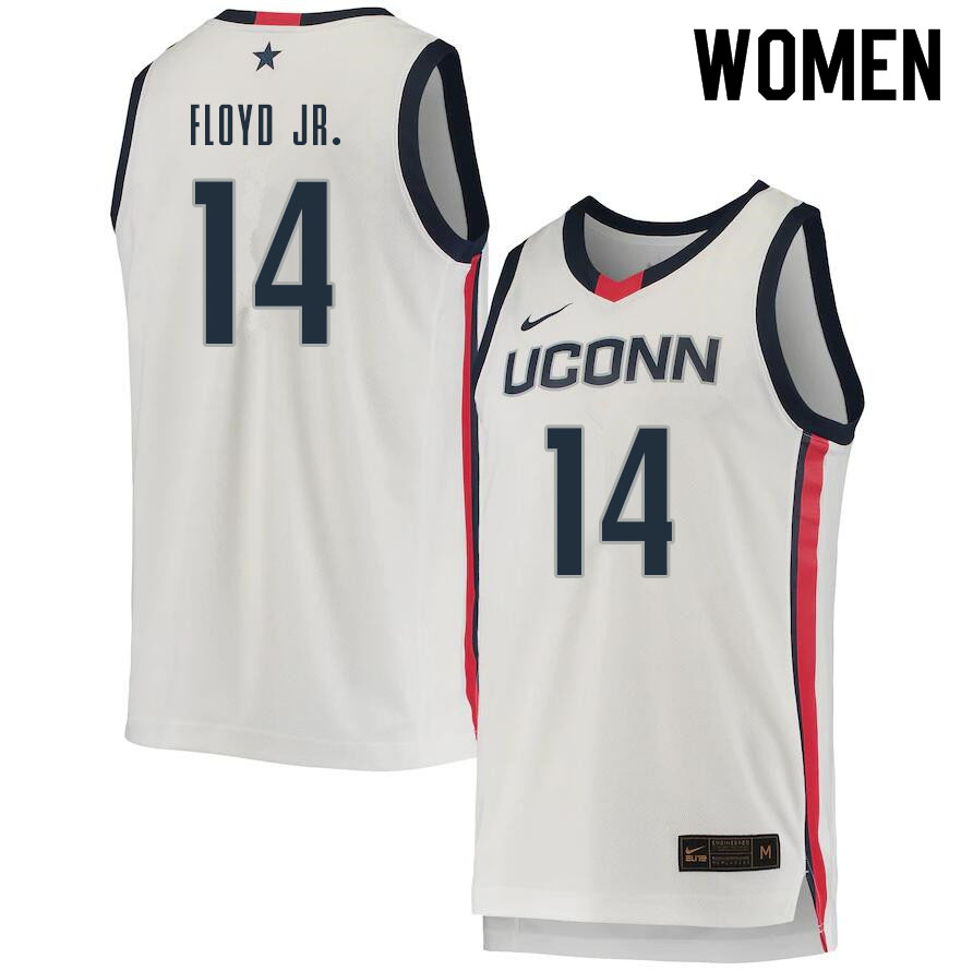 Women #14 Corey Floyd Jr. Uconn Huskies College Basketball Jerseys Sale-White